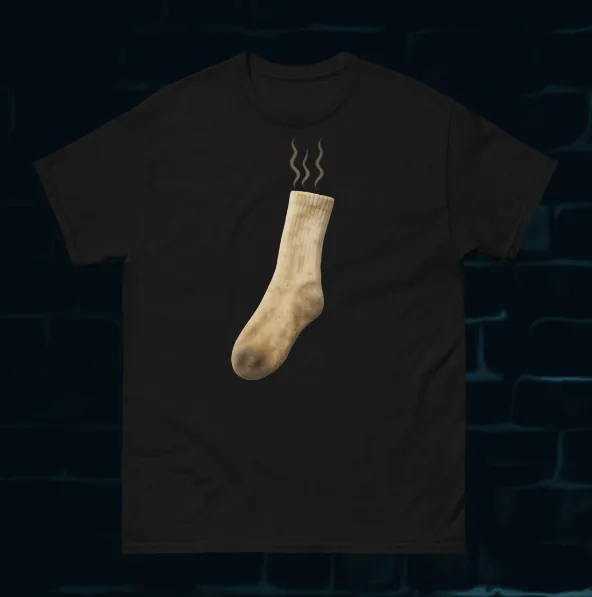 Stinky sock tee merch preview